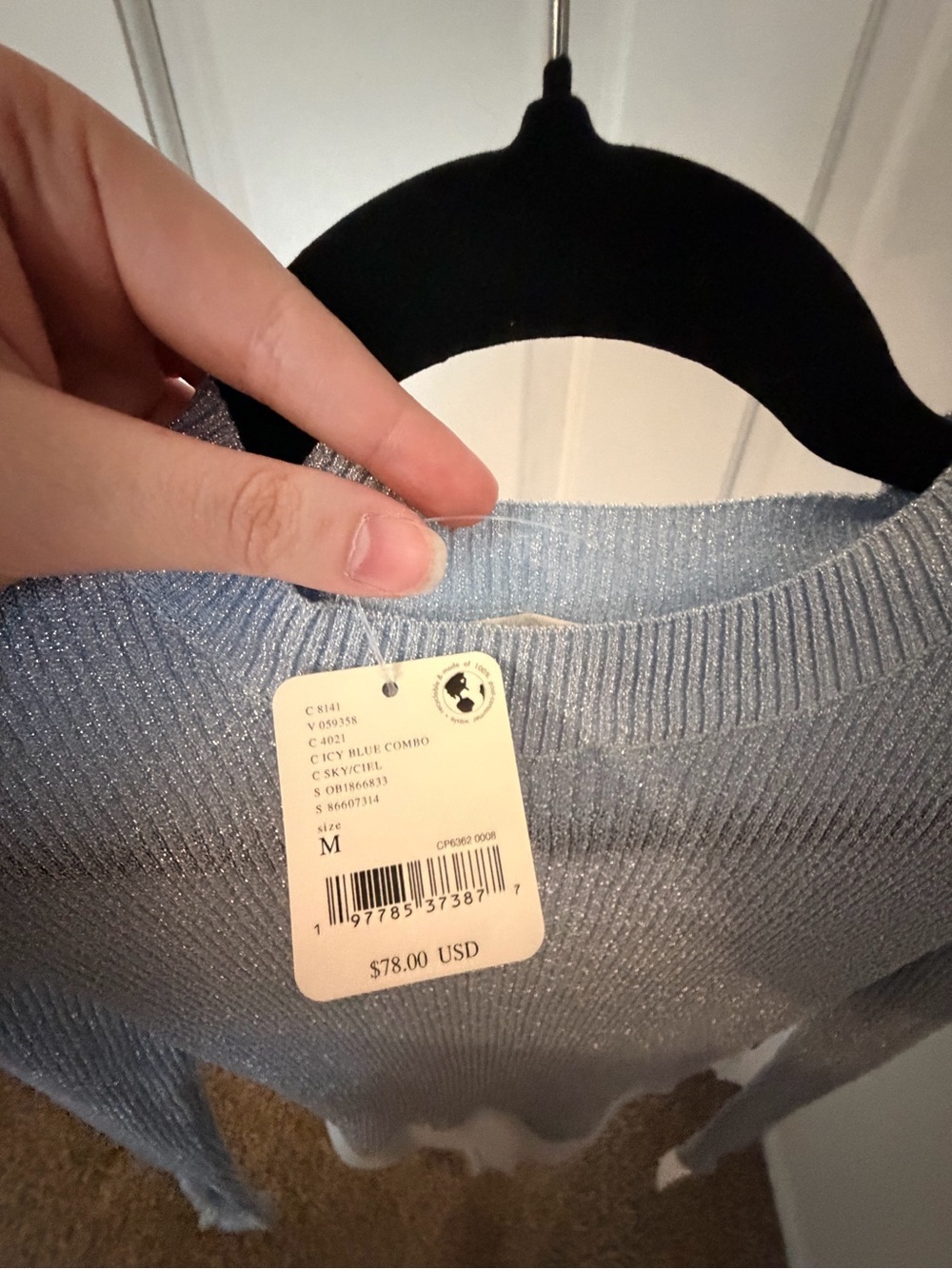 Free People Light Blue Ribbed Bodysuit - Picture 4 of 4